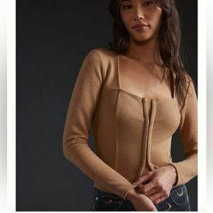 Anthropologie BB Dakota Ribbed Corset-Seamed